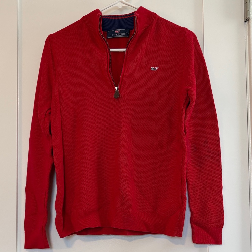 Vineyard Vines Boy’s Red Zip-Up Sweater